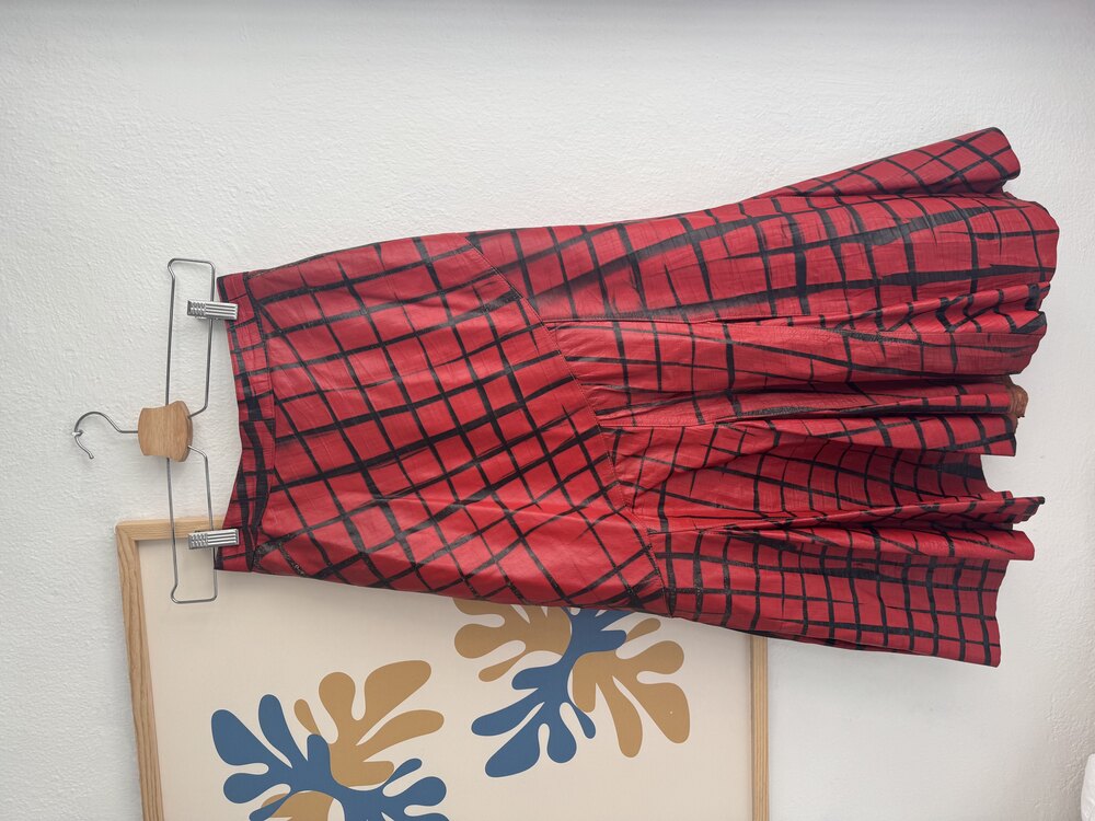 Deri Kırmızı Vintage Etek