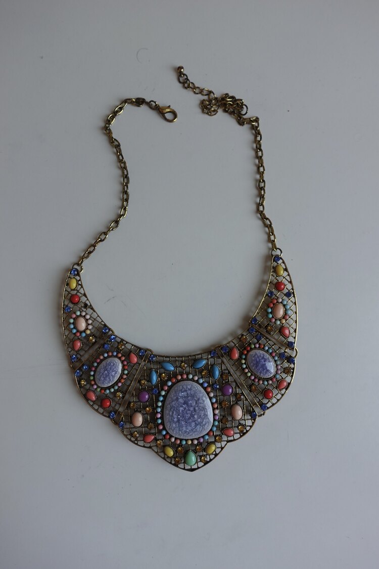 90’lar taşlı vintage kolye