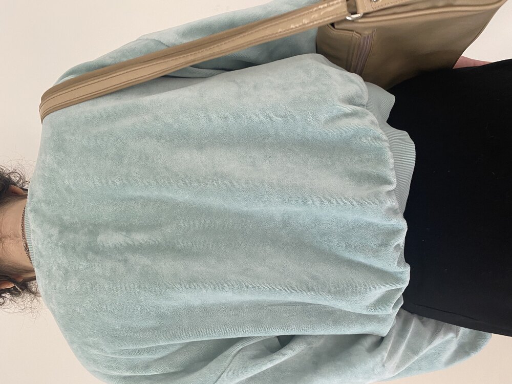 Mavi kadife sweat