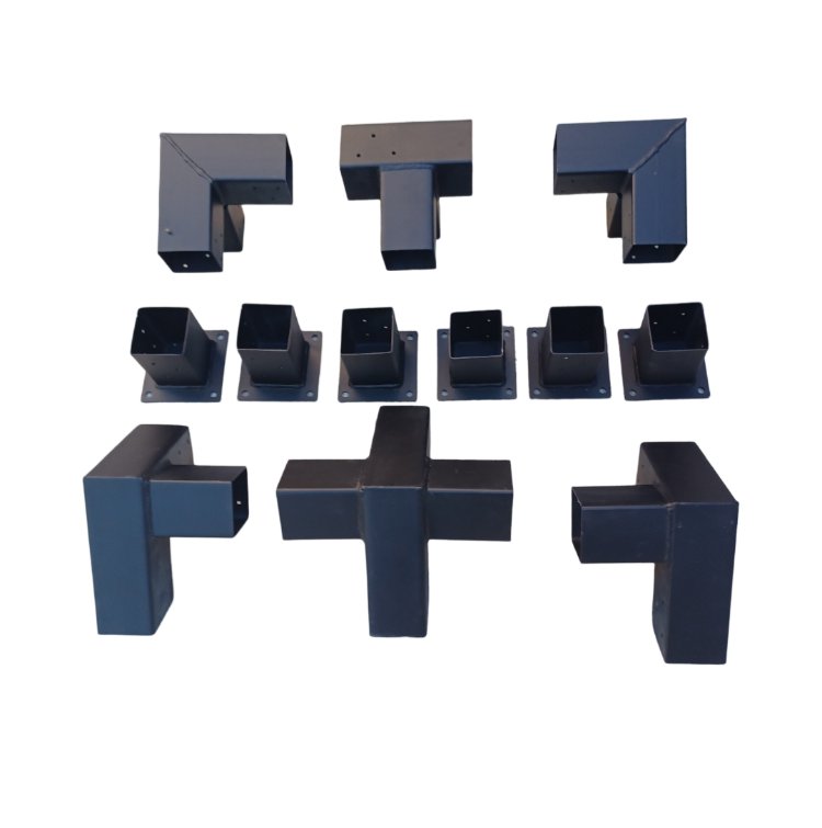 Ahşap Pergola Pergole 8x8 cm 15° Kamelya Montaj Aparatı Demir Bağlantı Braket Bungalov Ev