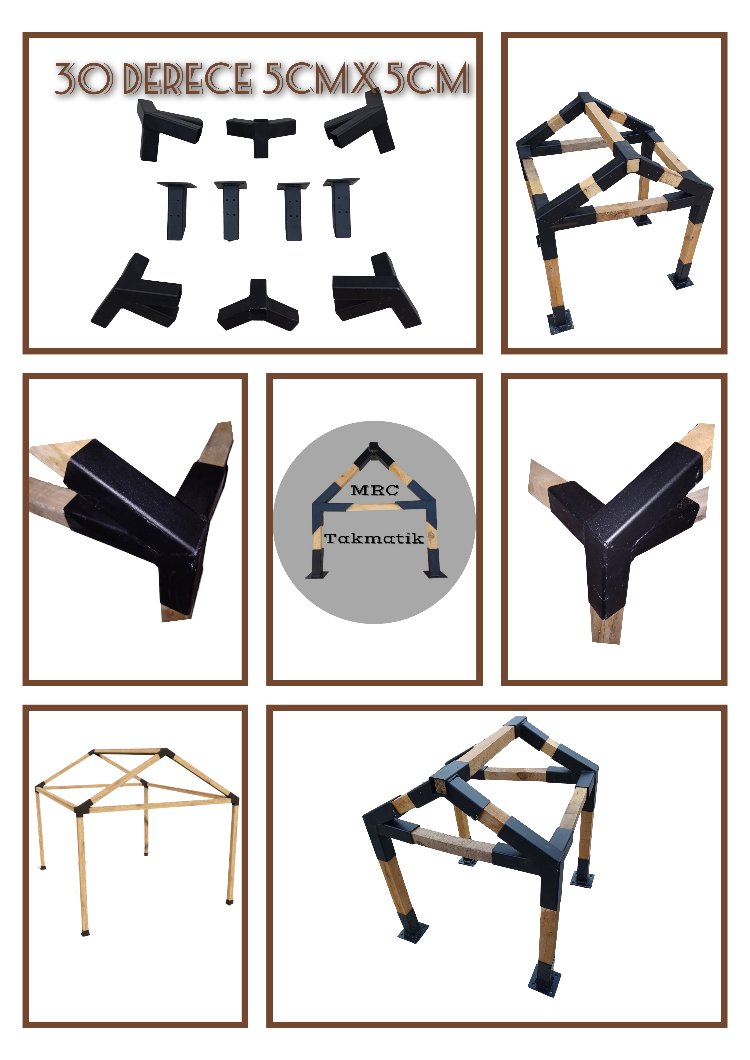 Garajı Carport Külübe Çatı Pergola Kamelya Montaj Aparatı 5x5 cm – Demir Bağlantı Braketi