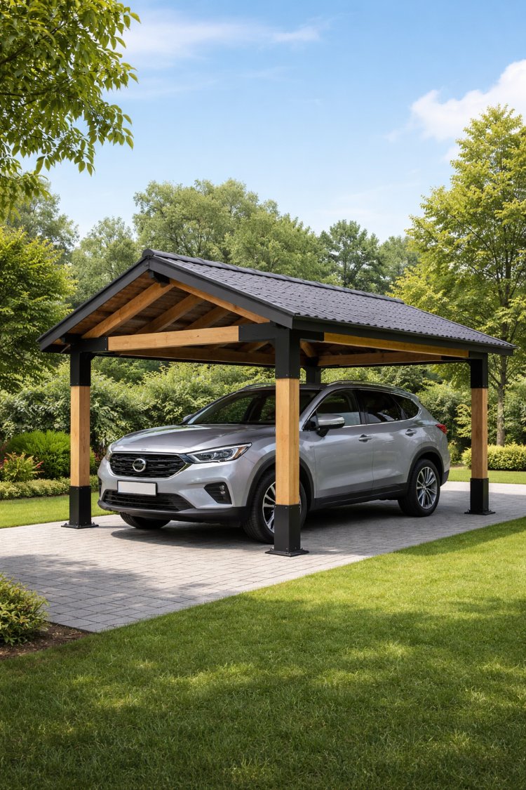 Garajı Carport Külübe Çatı Pergola Kamelya Montaj Aparatı 8x8 cm – Demir Bağlantı Braketi