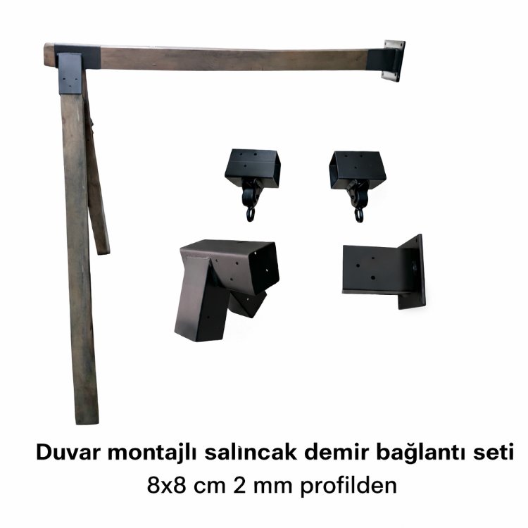 Salıncak hamak bahçe düvar arası demir bağlantı montaj elemanları
