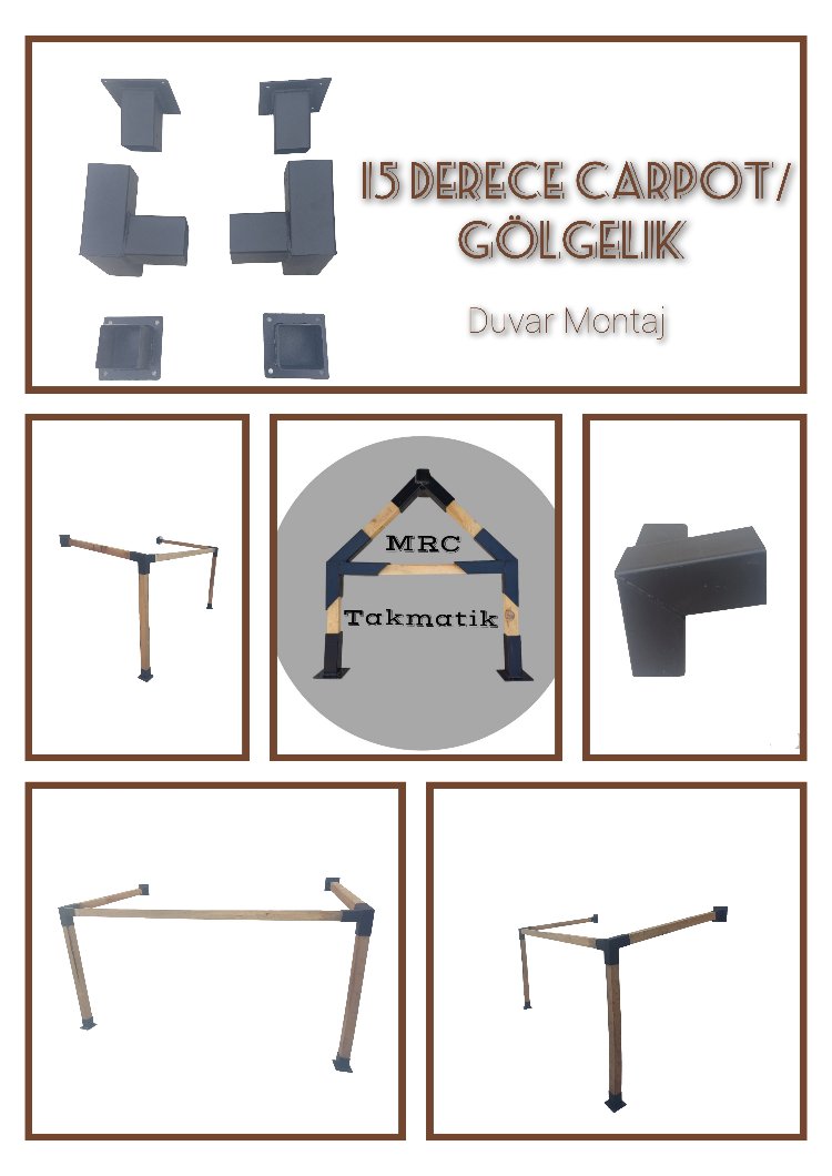 Ev Kapı Gölgelik Carport Pergola Duvar Montaj Aparatı Seti
15° Eğimli 8x8 cm 2 mm