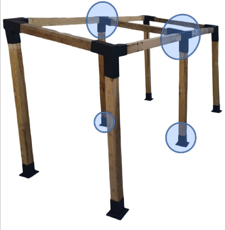 15° Eğimli Çatı Uzatma Ek Seti – 8x8 cm Çardak Pergola Bahçe gölgelik kamelya