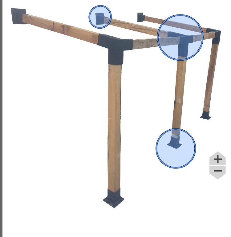 15° Eğimli Çatı Uzatma Ek Seti duvar montaj – 8x8 cm Çardak Pergola Bahçe gölgelik kamelya