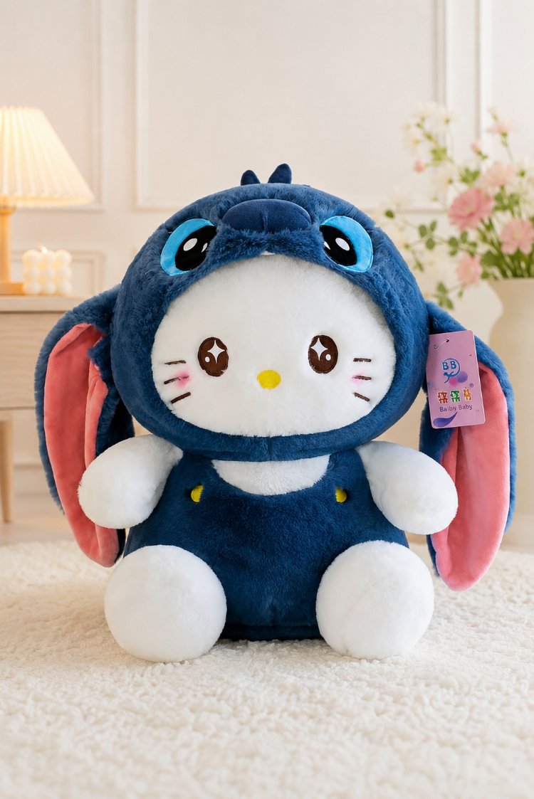 stitch kostümlü hello kitty peluş 30 cm