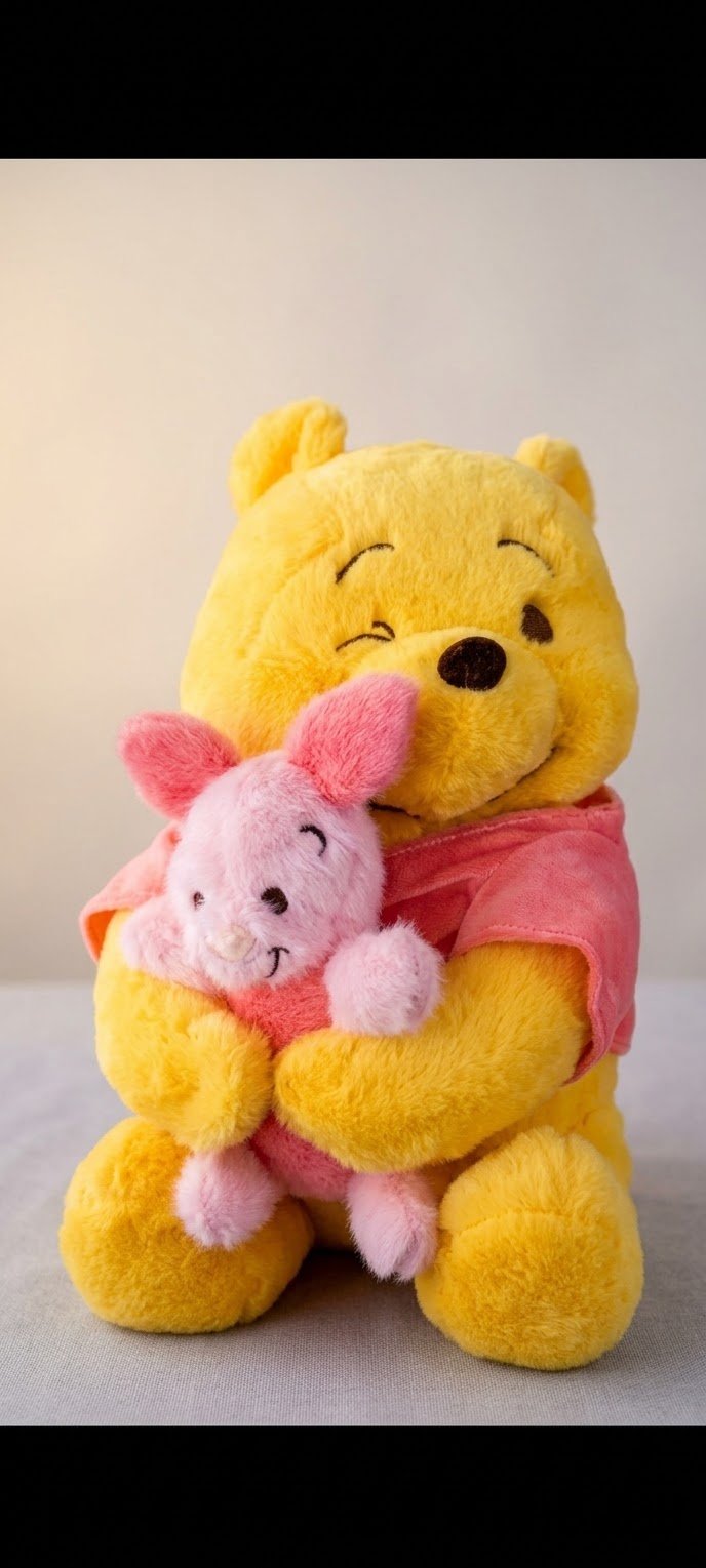 Winnie the Pooh ve piglet sarılan peluş 35 cm