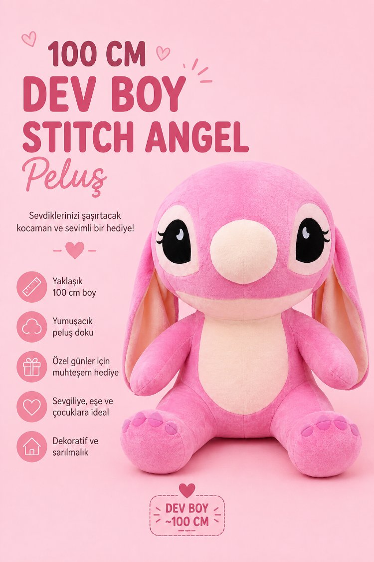 DEV BOY STITCH ANGEL PELUŞ ( 100 cm ) SINIRLI STOK ‼️