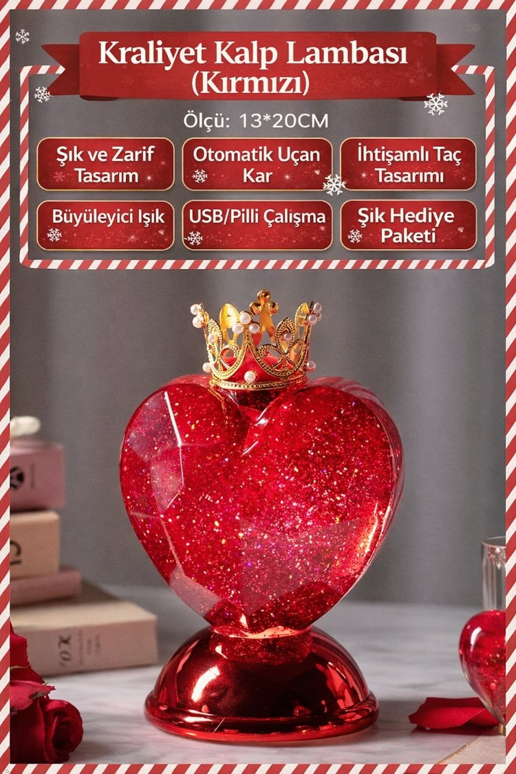 KRALİYET KALP GECE LAMBASI 