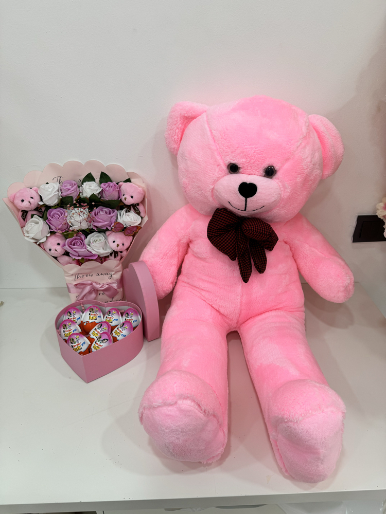 PEMBE ÜÇLÜ SET ( 1 METRE AYICIK )