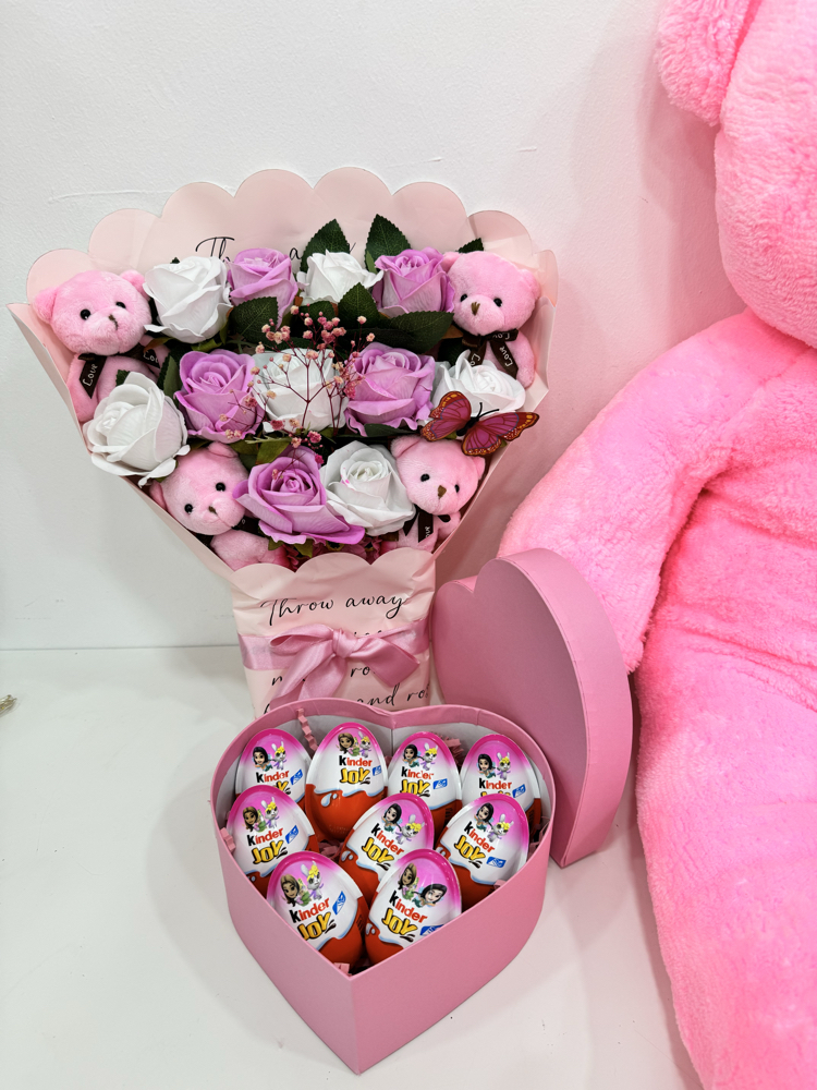 PEMBE ÜÇLÜ SET ( 1 METRE AYICIK )