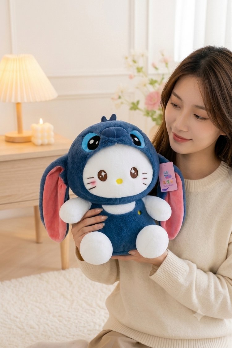 stitch kostümlü hello kitty peluş 30 cm
