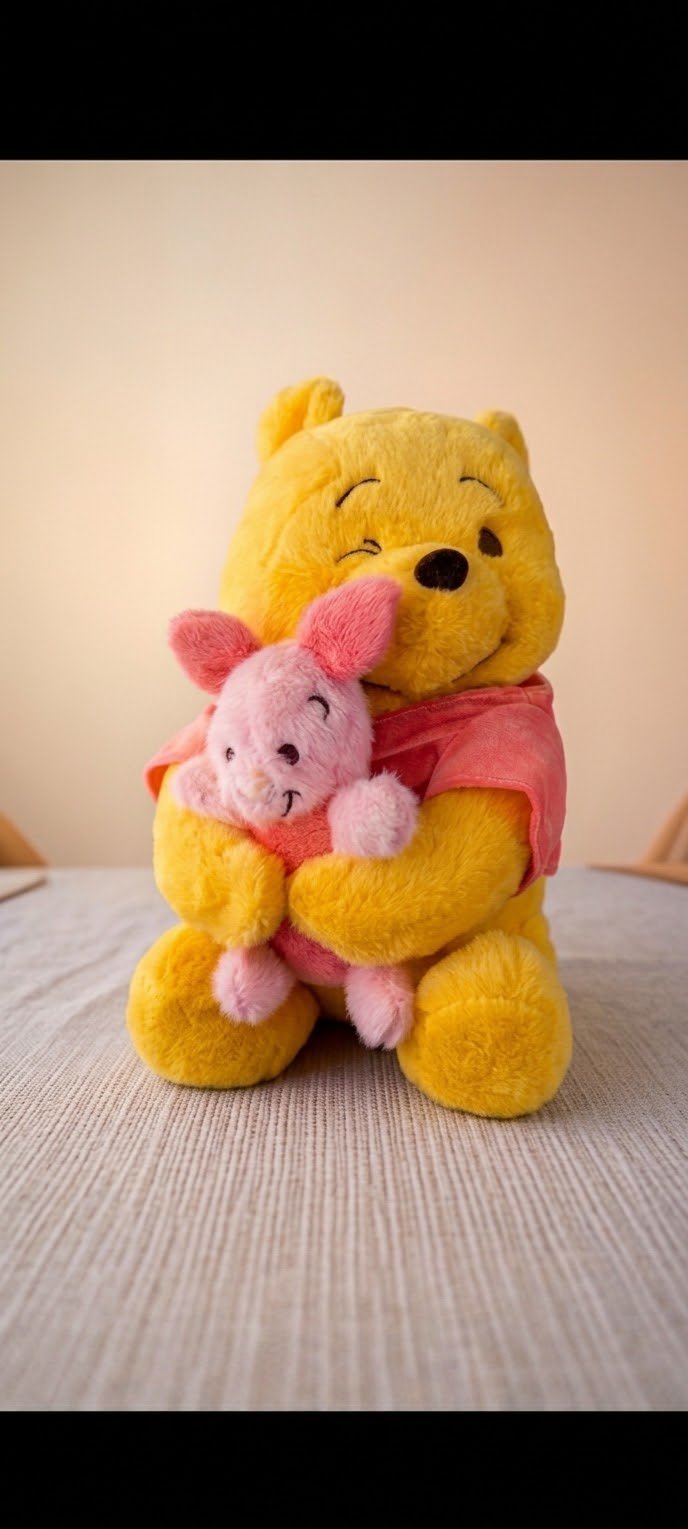 Winnie the Pooh ve piglet sarılan peluş 35 cm