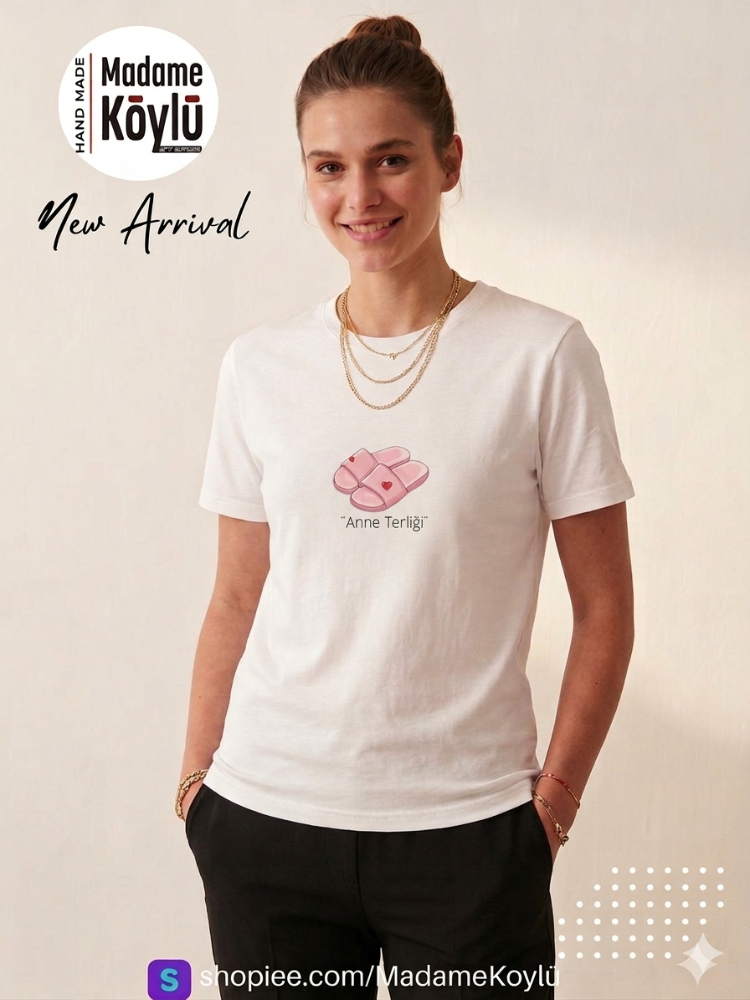 BASKILI BEYAZ T-SHIRT