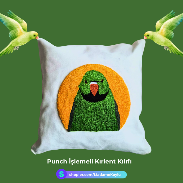Punch İşlemeli Kırlent Kılıfı