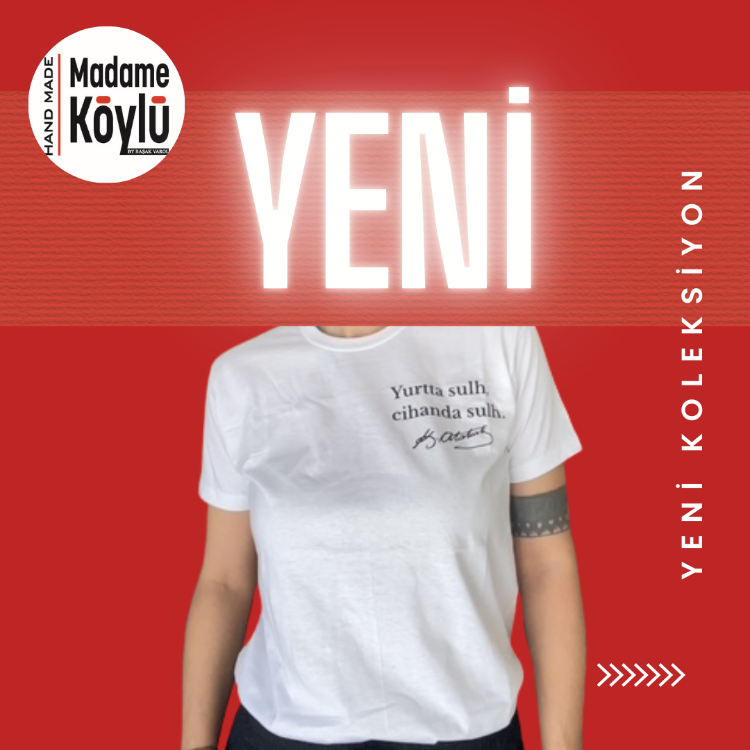 YAZI BASKILI BEYAZ T-SHIRT