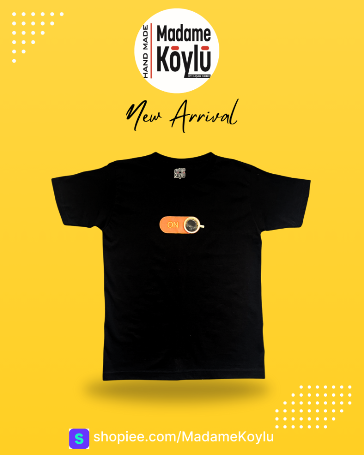 BASKILI SİYAH T-SHIRT