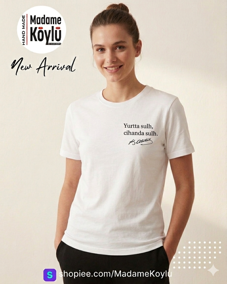 YAZI BASKILI BEYAZ T-SHIRT