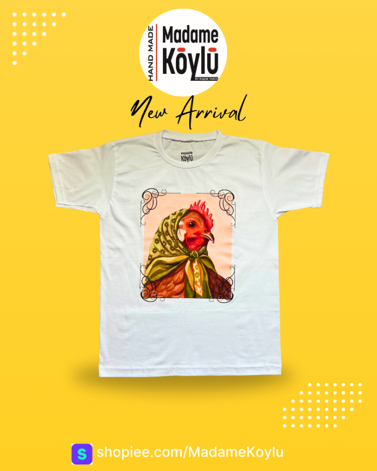 BASKILI BEYAZ T-SHIRT