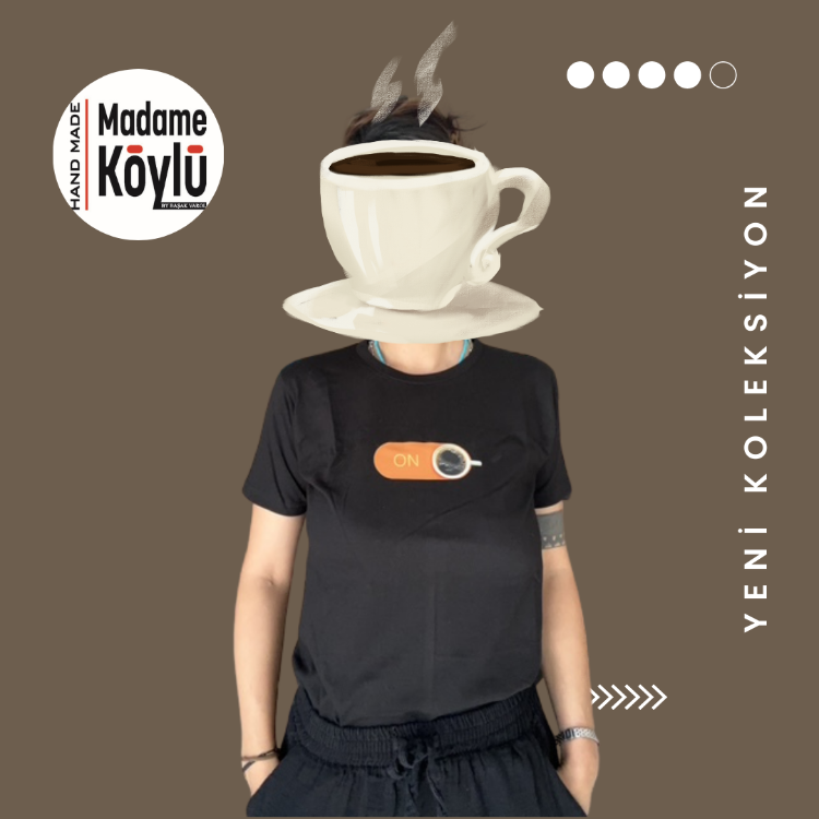 BASKILI SİYAH T-SHIRT