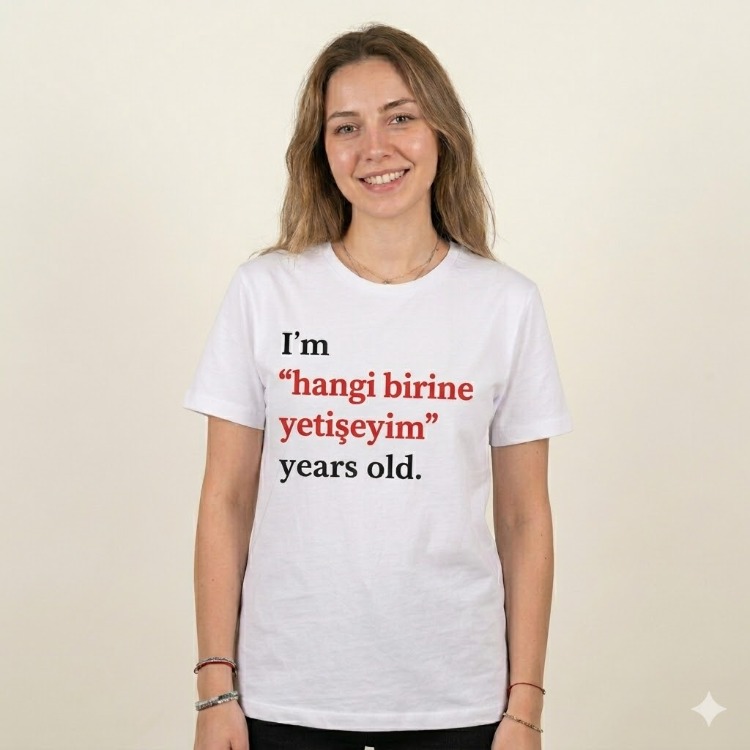 YAZI BASKILI BEYAZ T-SHIRT