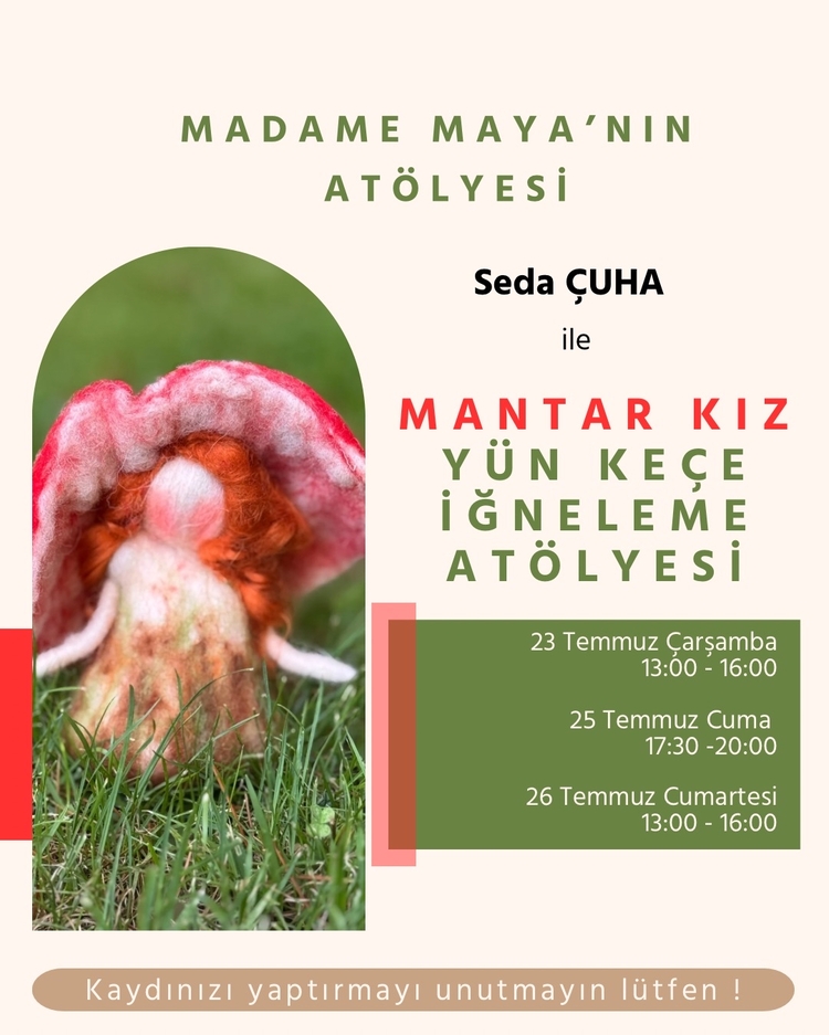 Mantar Kız Yün Keçe İğneleme Atölyesi - Yüz yüze eğitim
