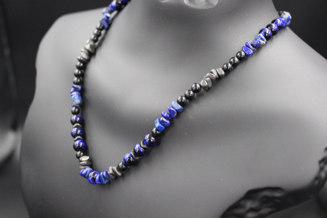 Hematit ve Lapis Lazuli Kolye - El Yapımı, Orijinal Tasarım