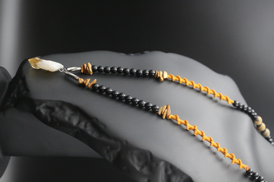 Sitrin Doğaltaş Örme Özel Tasarım Handmade Aksesuar Unisex Kolye