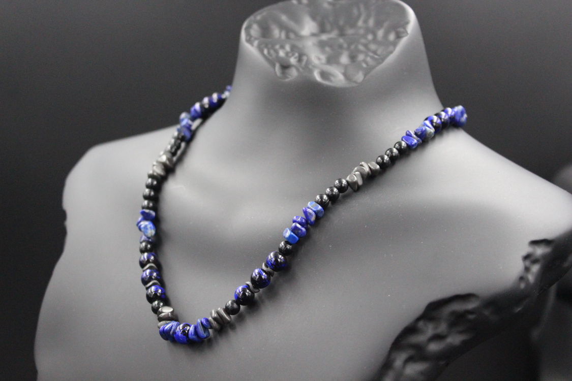 Hematit ve Lapis Lazuli Kolye - El Yapımı, Orijinal Tasarım