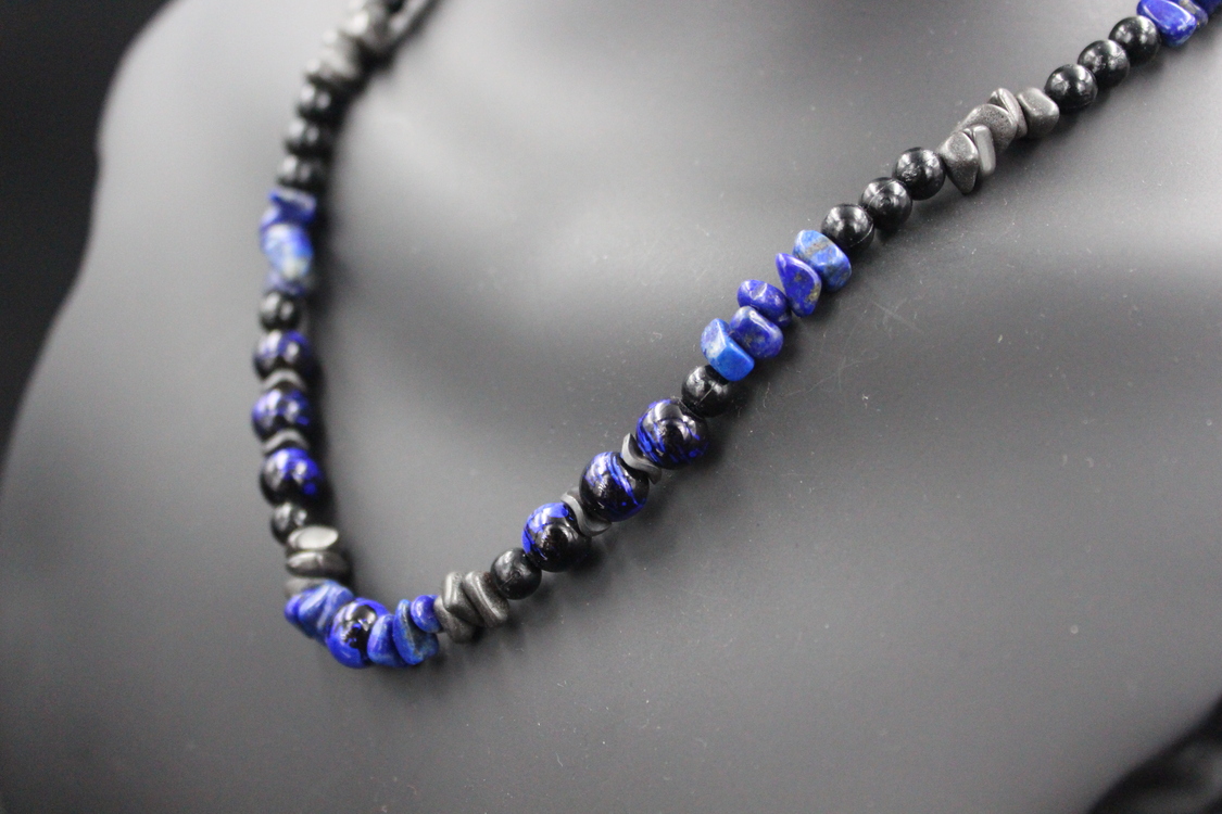 Hematit ve Lapis Lazuli Kolye - El Yapımı, Orijinal Tasarım