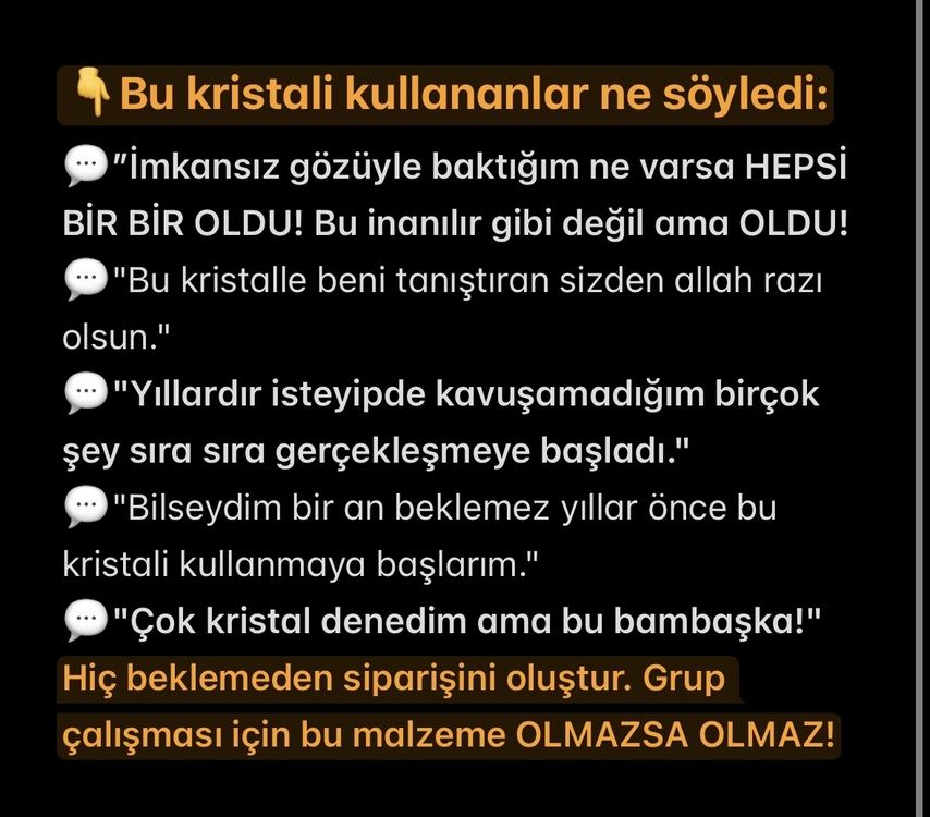TEZAHÜR KRİSTALİ • Hızlı sonuç içerir
