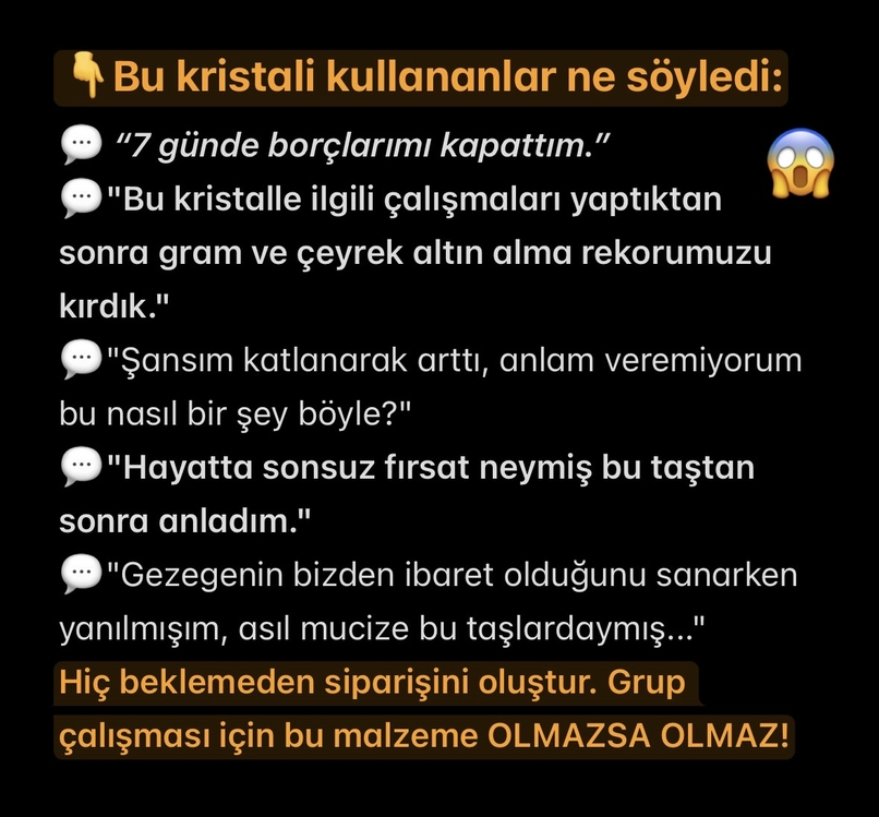 GANİMET KRİSTALİ • Hızlı sonuç içerir
