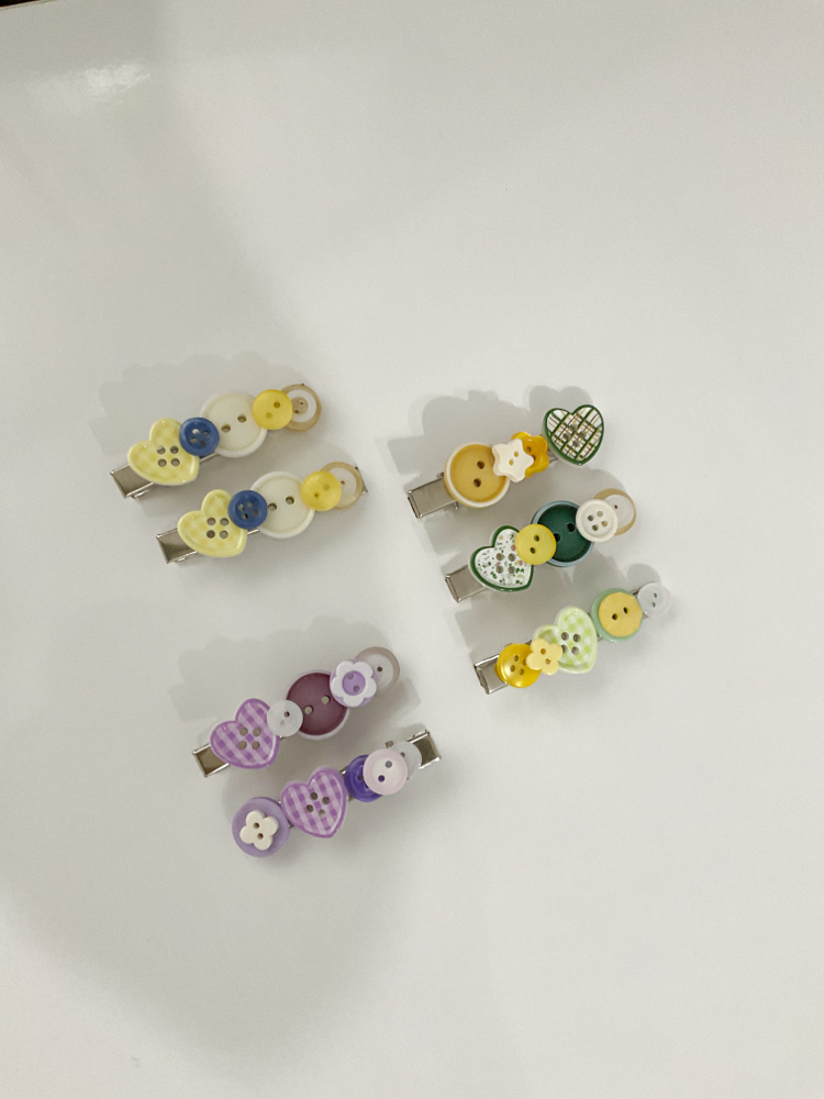 Button hair clips