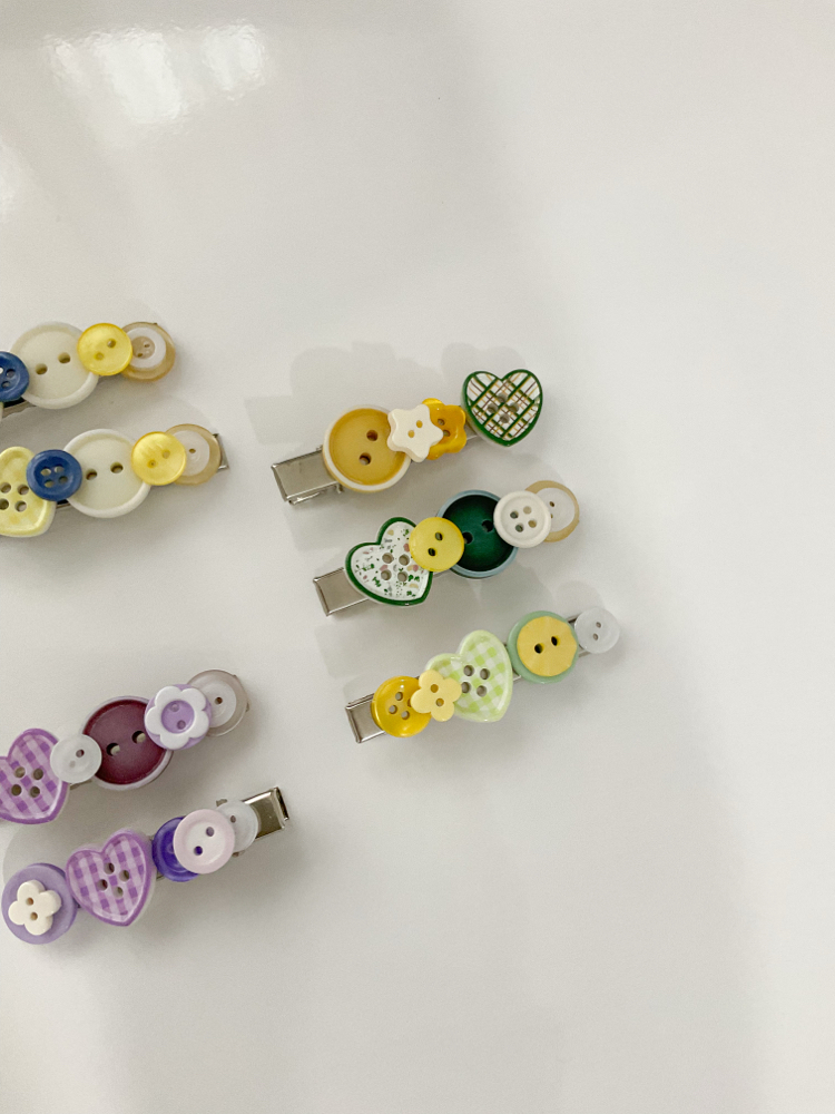 Button hair clips
