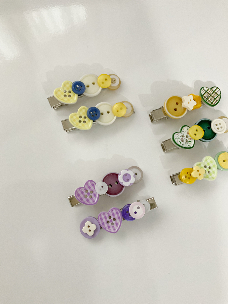 Button hair clips