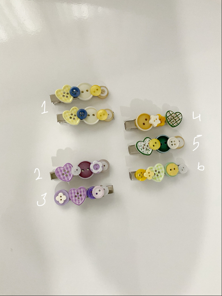 Button hair clips