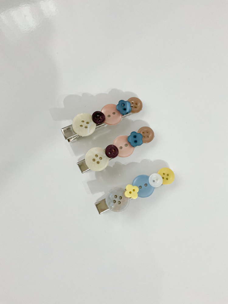 Button hair clips
