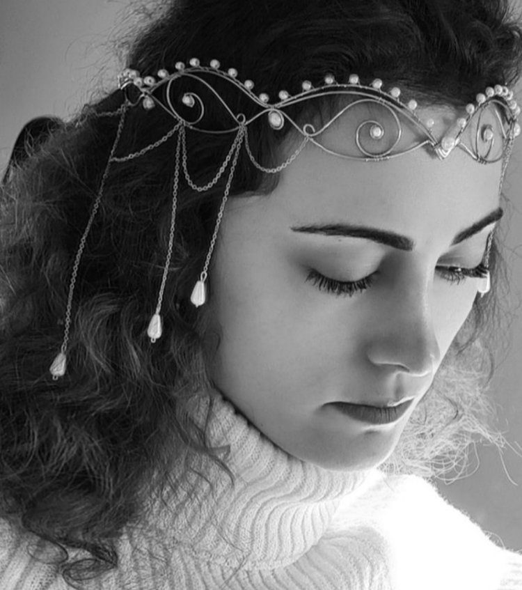 İncili Düğün Seti(Taç- Yaka iğnesi)