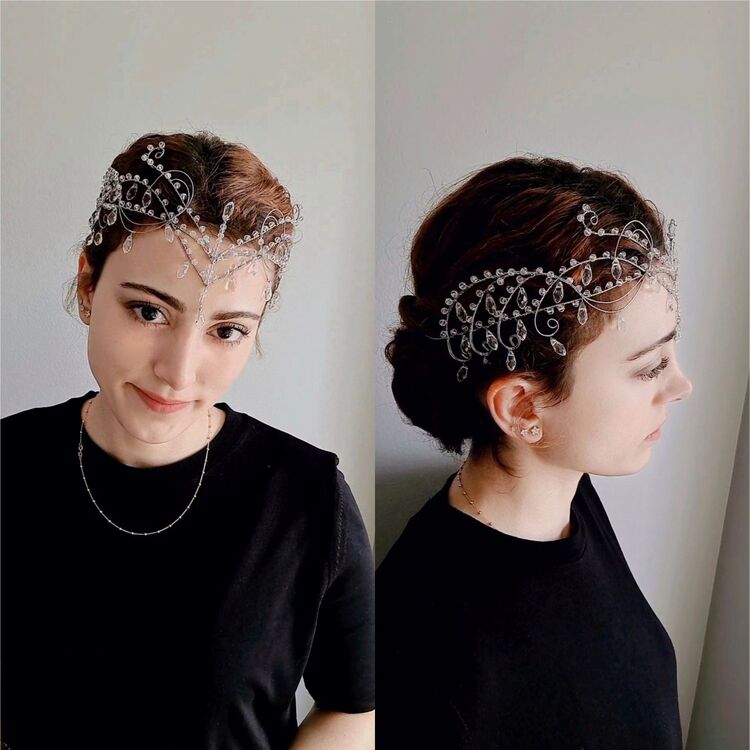Kristal Boncuklu Çelik Taç (ÖN SİPARİŞ)