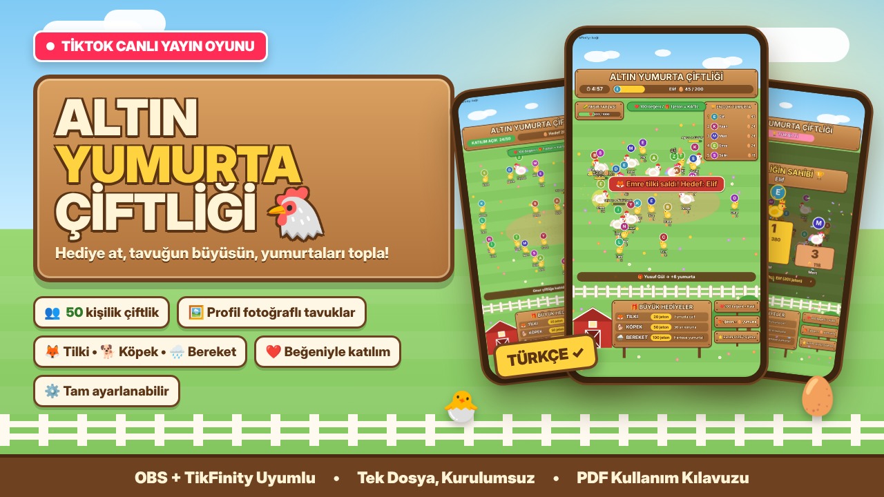 ALTIN YUMURTA ÇİFTLİĞİ – TikTok LIVE Hediye Oyun