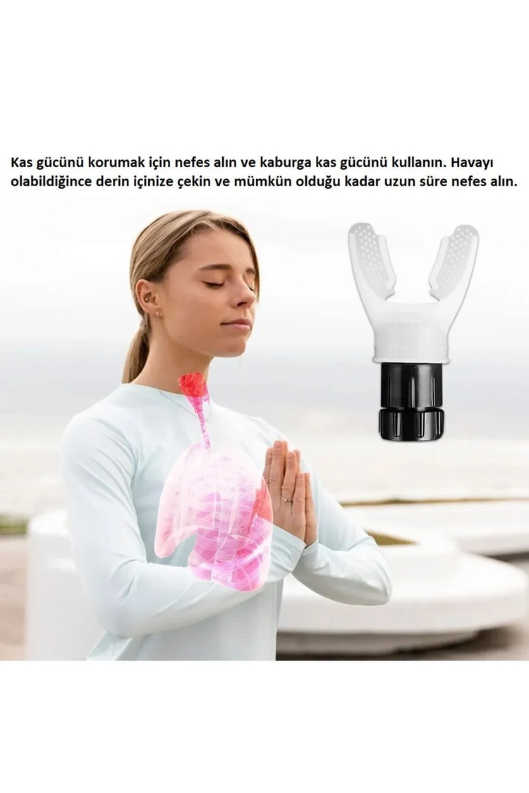 Breathmaximizer (Iron Lung) Nefes Egzersiz Aleti Kondisyon/Dayanıklılık Geliştirici (Beyaz)