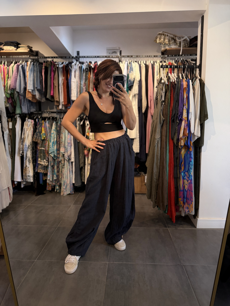 Ithal Keten Oversize Pantolon