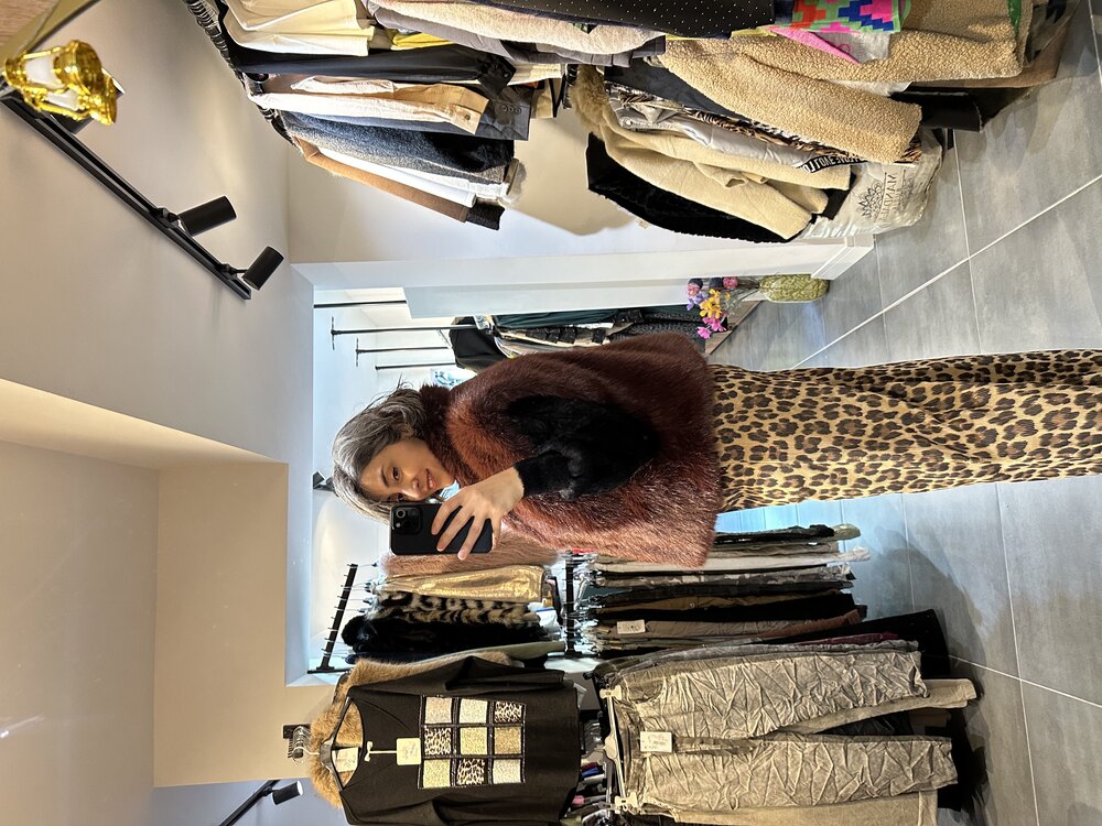Kadife İtalyan Leopar Pantolon