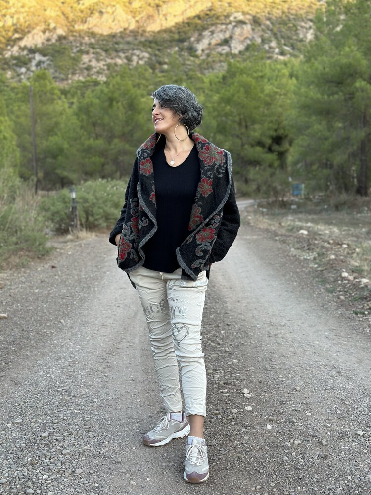 Antrasit Uzun Kol Keçe Hırka