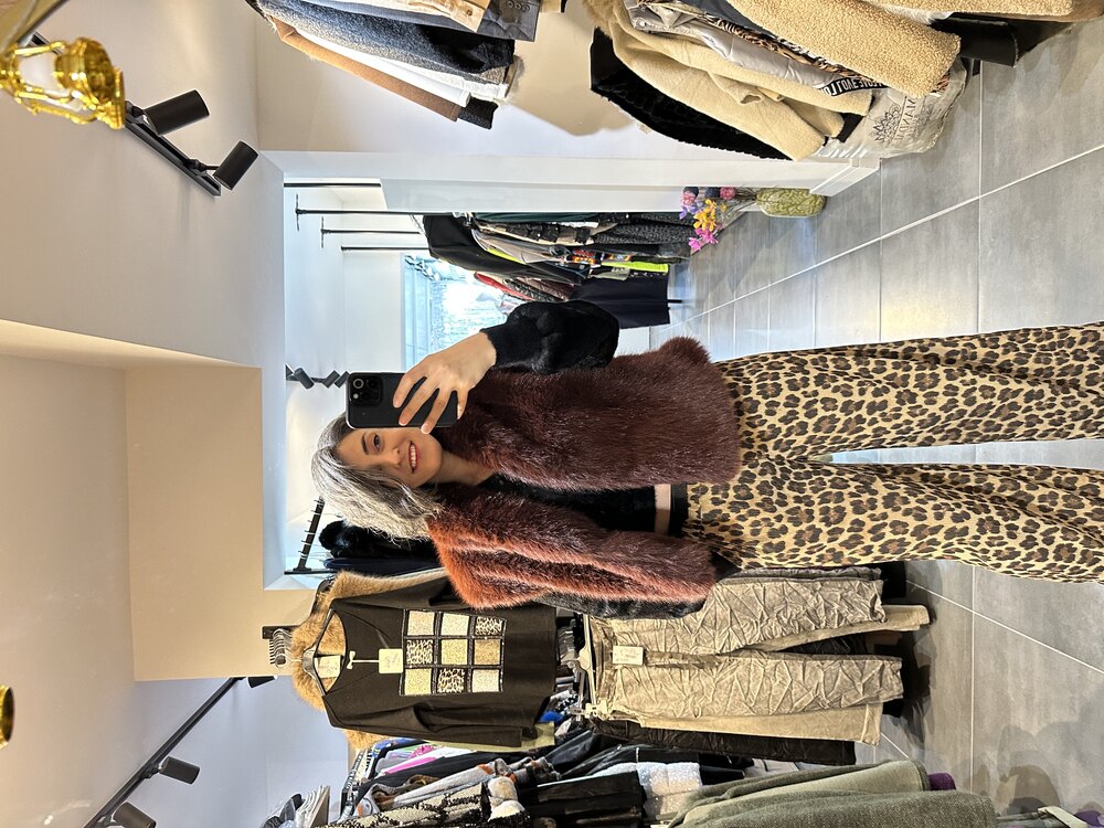 Kadife İtalyan Leopar Pantolon
