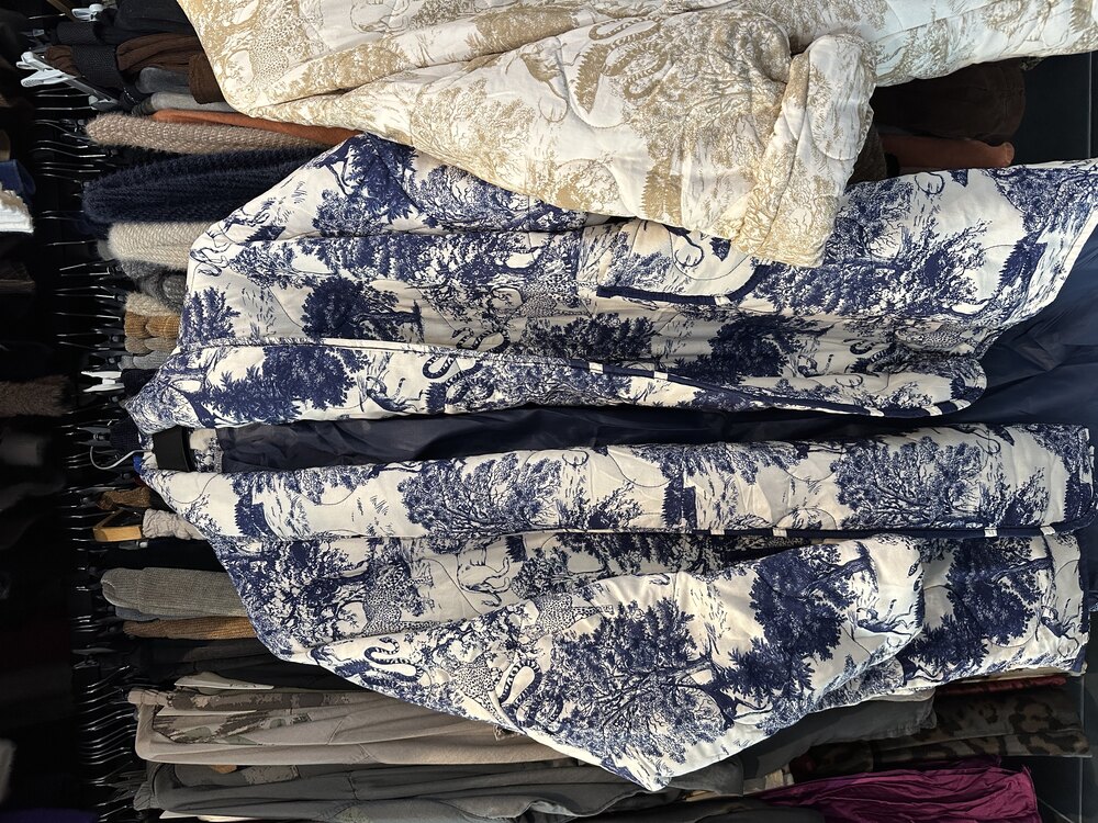 Desenli Oversize Kapitone Ceket