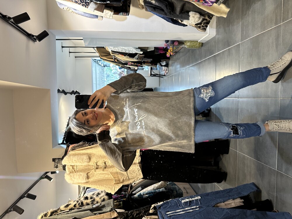 Desenli Sweat Bluz