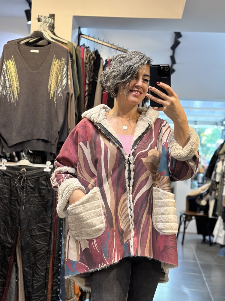 Desenli İçi Peluş Kaban
