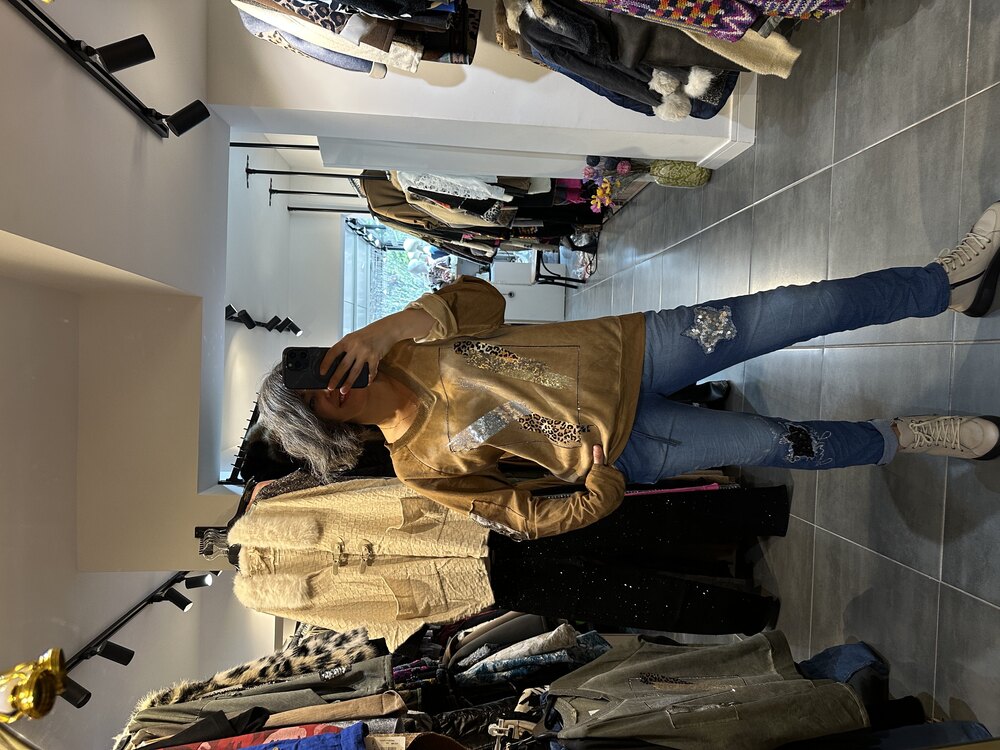 Leopar Detay Sweat Bluz